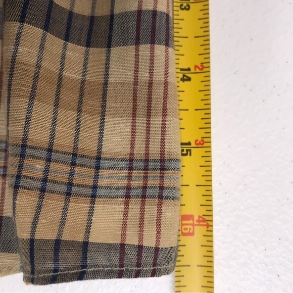Vintage 1970s Levis Big E Tan Brown Plaid Button Front Long Sleeve Mens Large - Picture 11 of 13